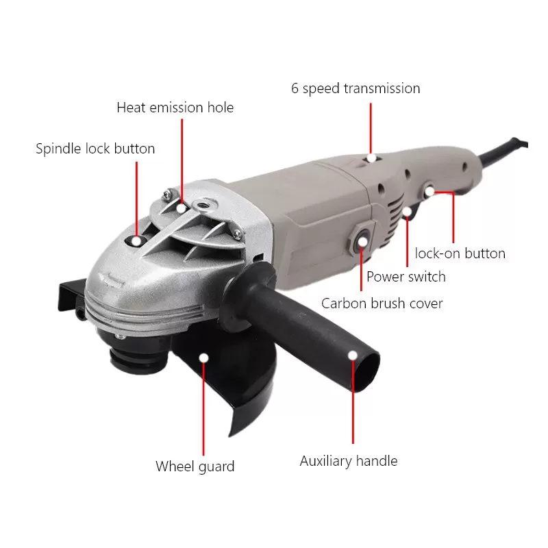 Grinder de ángulo con cable de 180 mm de 1500W